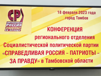 Павел Плотников переизбран председателем Совета регионального отделения партии СРЗП в Тамбовской области