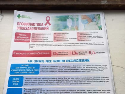 Неделя профилактики онкологических заболеваний - с 30 января по 5 февраля