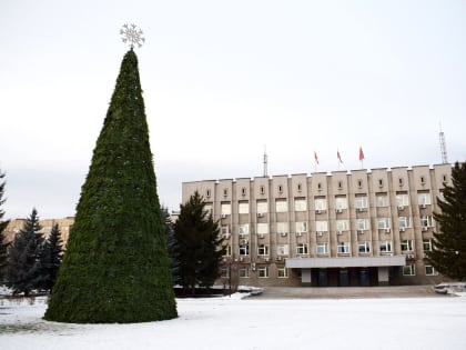 В Свердловском районе установили 15-метровую ёлку