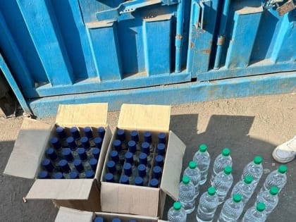 Несколько сотен бутылок алкоголя было изъято из металлического контейнера в Кызыле