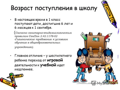 Консультации по вопросу определения программы обучения детей, не достигших 6,6 лет, не имеющих медицинских противопоказаний