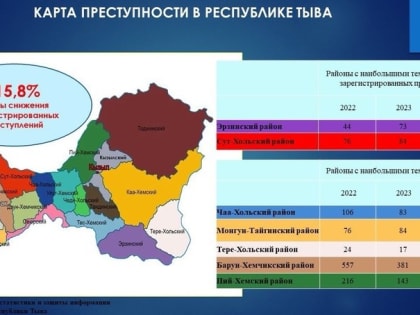 Правоохранители сообщают о снижении показателей преступности в Туве