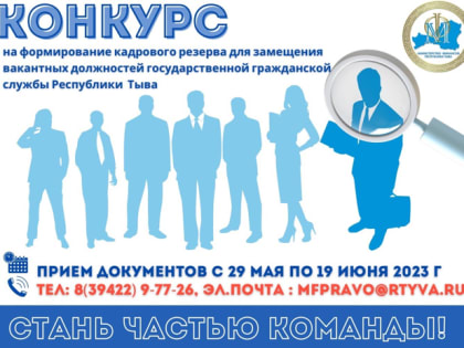 Конкурс на формирование кадрового резерва для замещения должностей государственной гражданской службы Республики Тыва.
