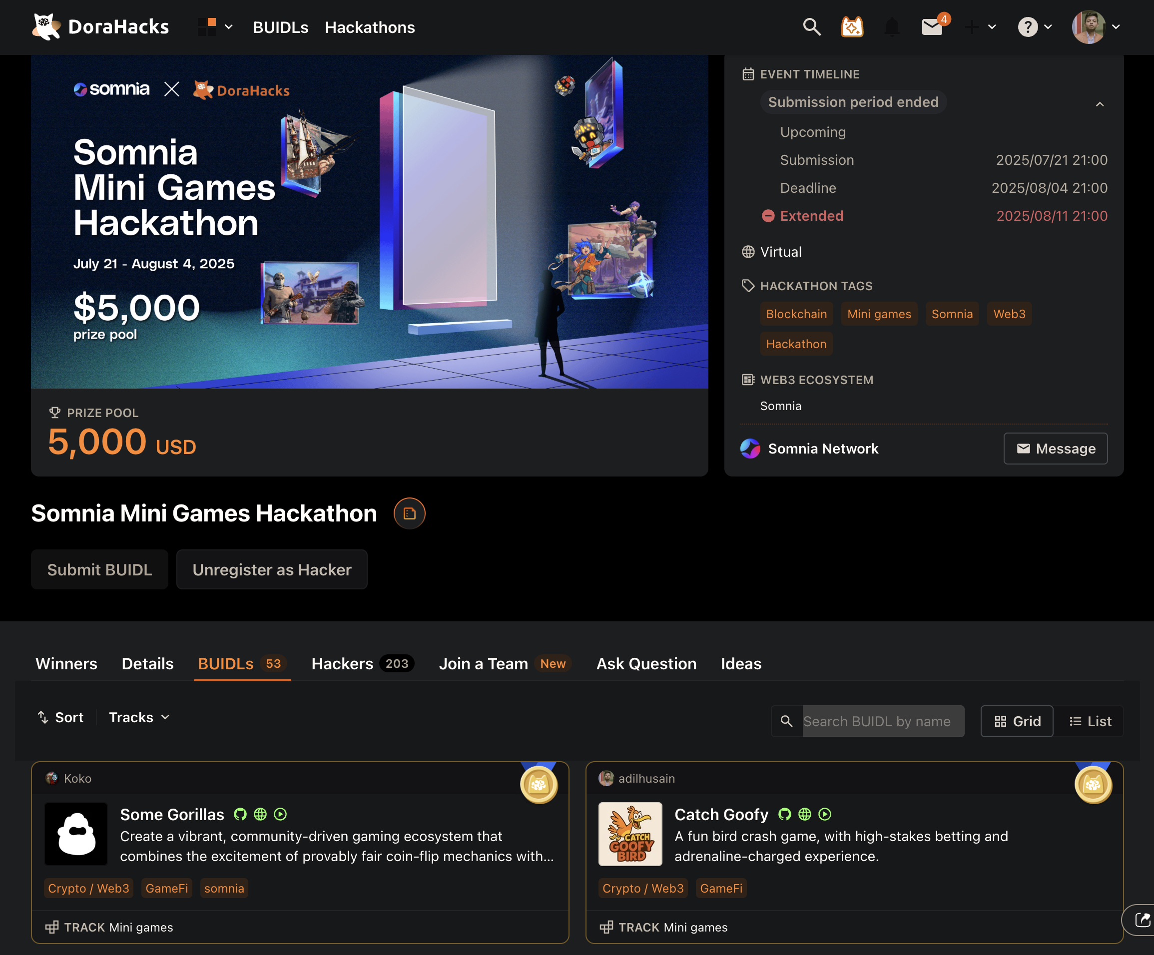 Somnia Mini Games Hackathon screenshot 1