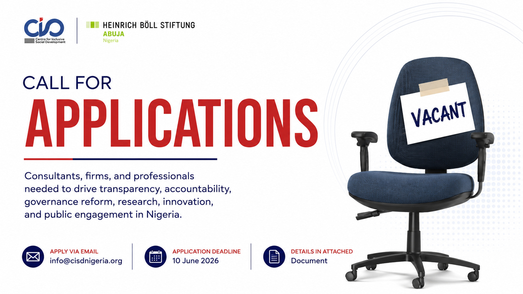 Call for Applications: Consultants, Firms, and Service Providers