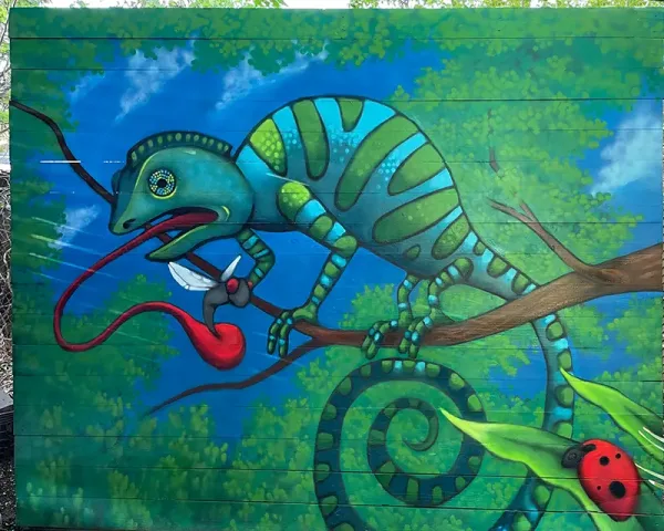 Chameleon Mural - Painting Process