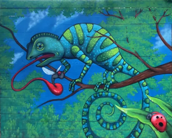 Chameleon Mural - Painting Process — Final