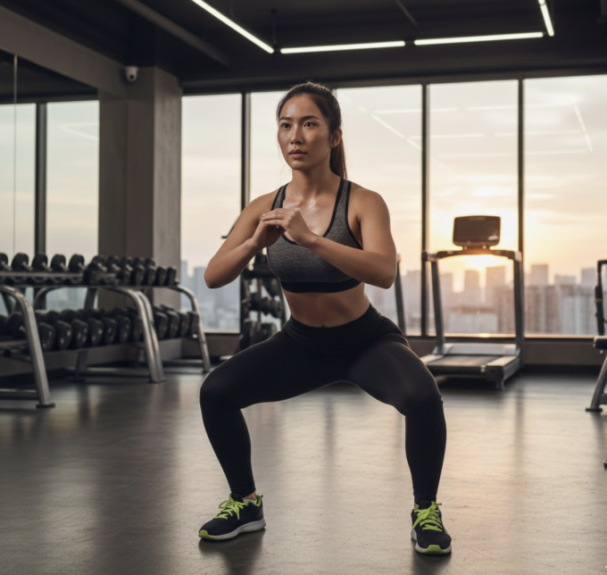 Thực hiện đúng động tác squat để tránh đau khớp gối và chấn thương. Ảnh minh họa tạo bởi AI