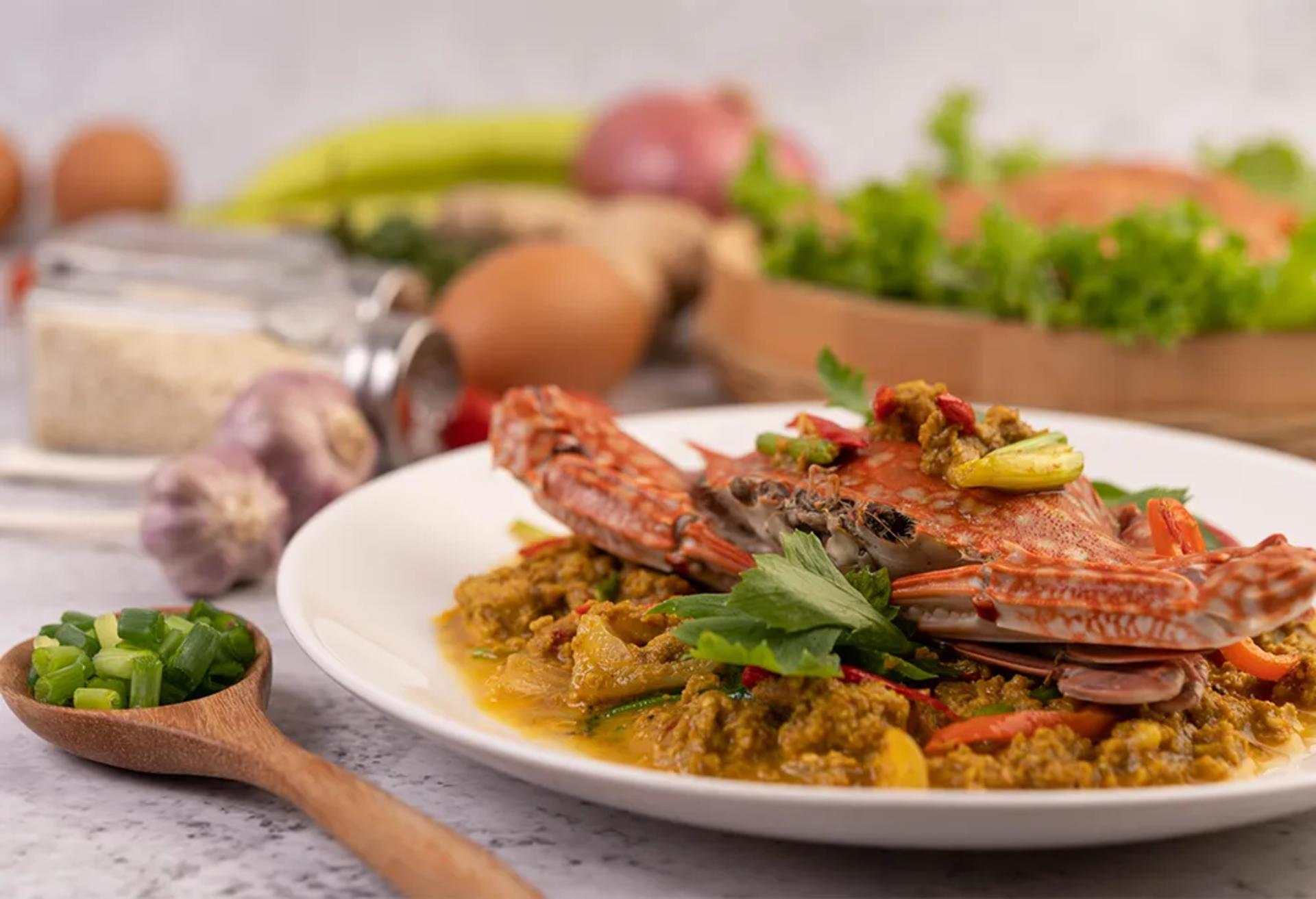 Fresh lagoon crab and seafood specialty
