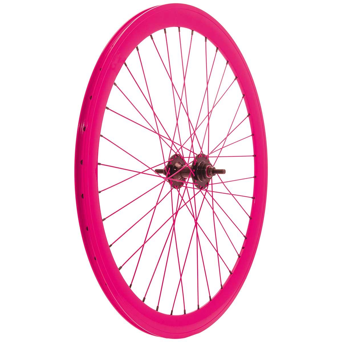 Ruote Fixed senza pista frenante Fucsia Fluo