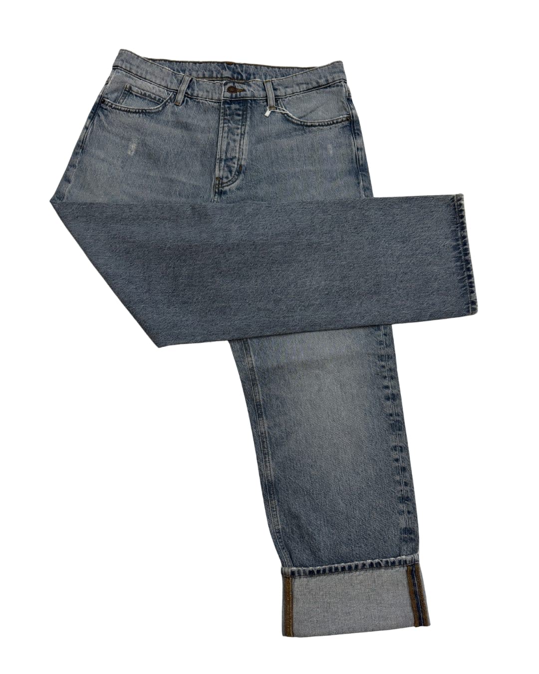 Light Wash Straight-Leg Denim Jeans