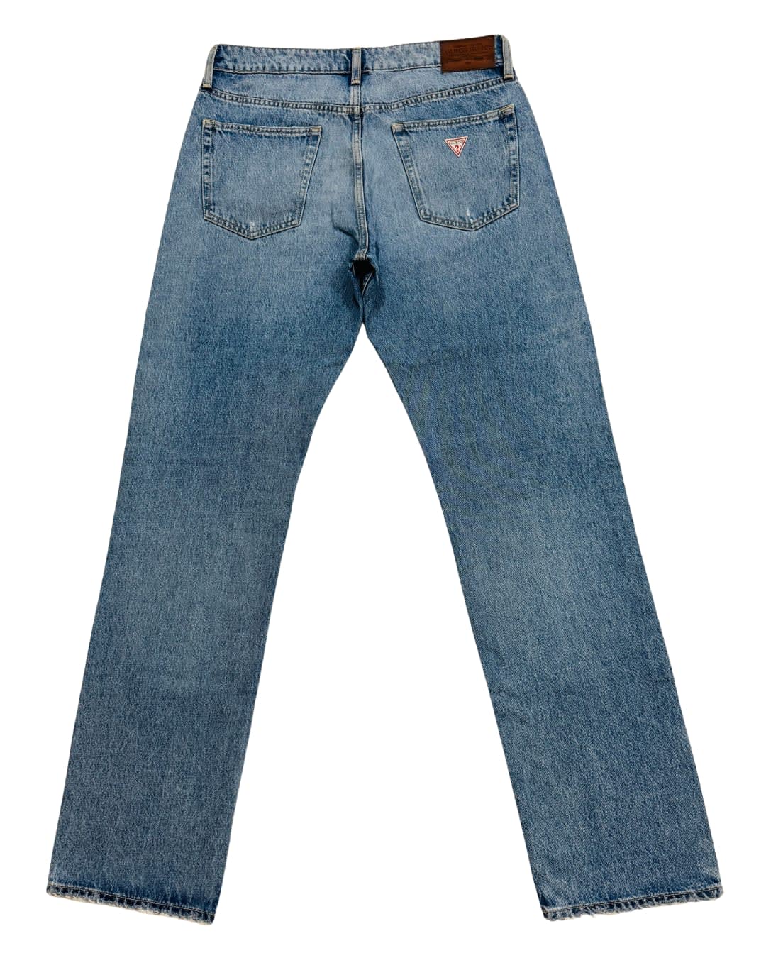 Vintage Light Wash Distressed Straight-Leg Denim Jeans