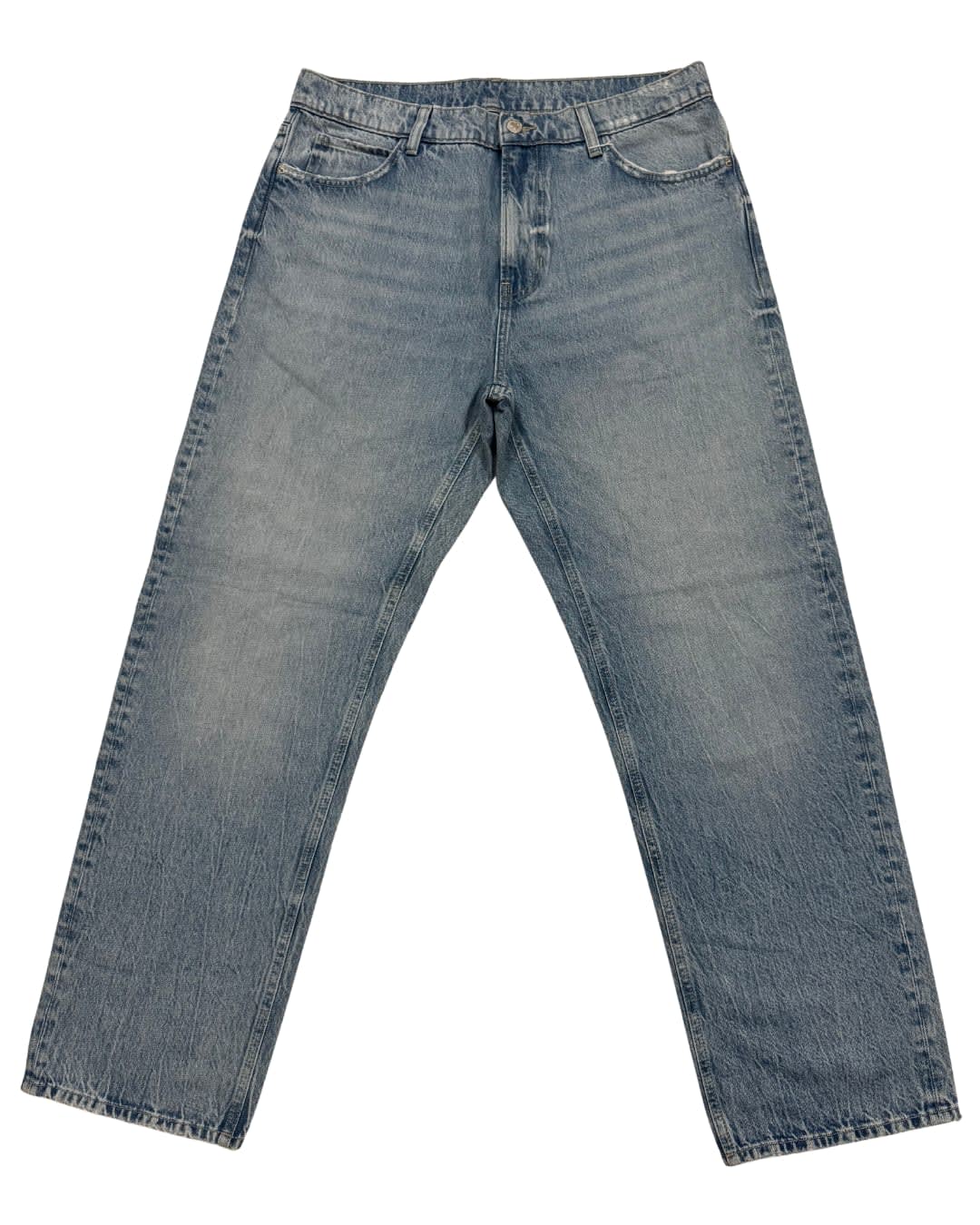 Vintage Light Stone Wash Loose-Fit Denim Jeans