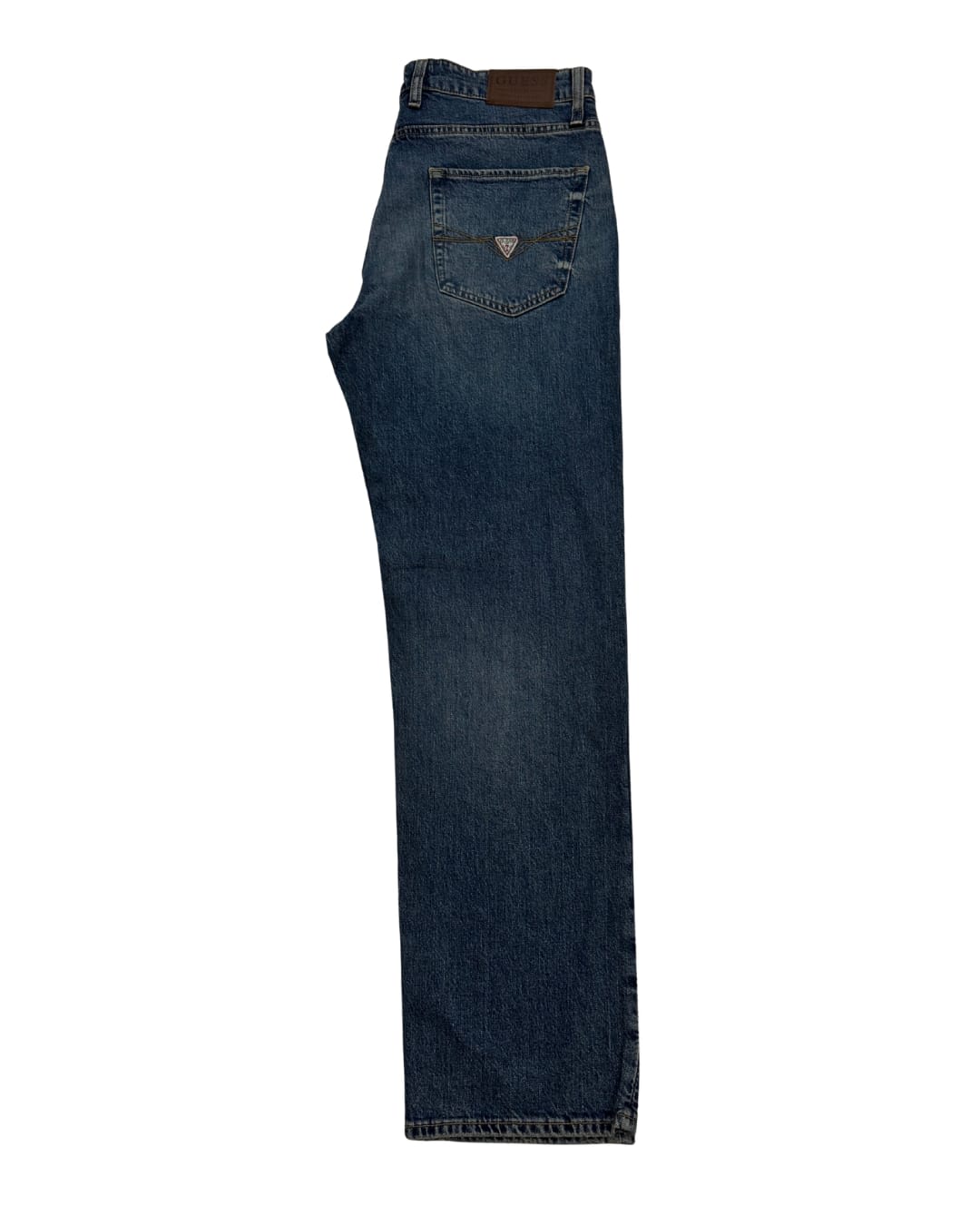 Vintage Mid-Blue Enzyme Stone Wash, Relaxed Straight-Fit Denim Jeans