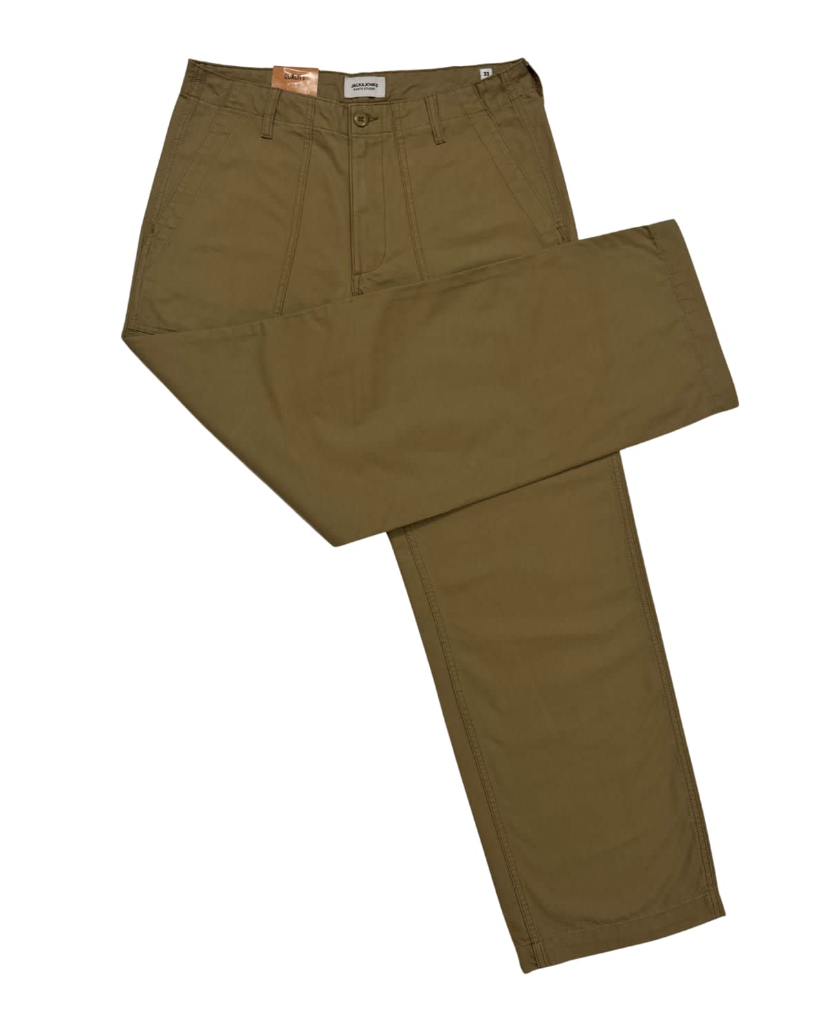 Khaki Garment-Dyed Relaxed Fit Pant