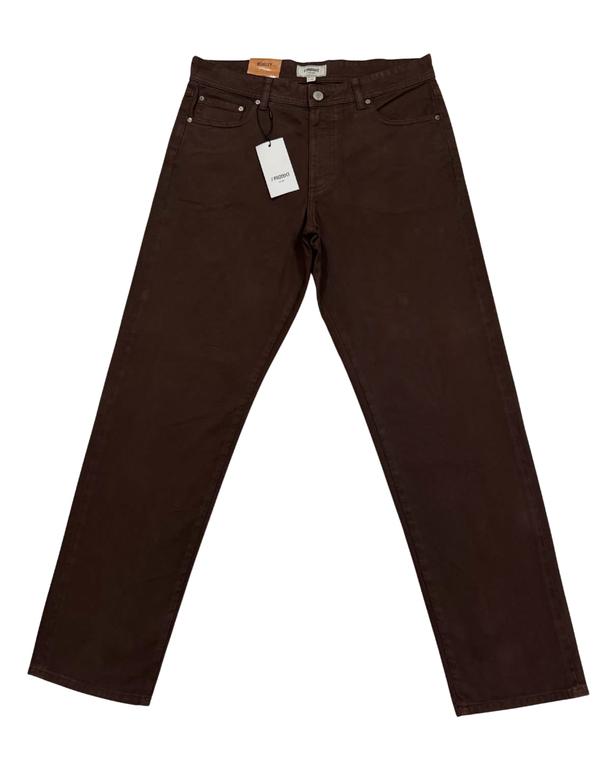 Dark Brown Garment-Dyed Regular Tapered Twill Pant