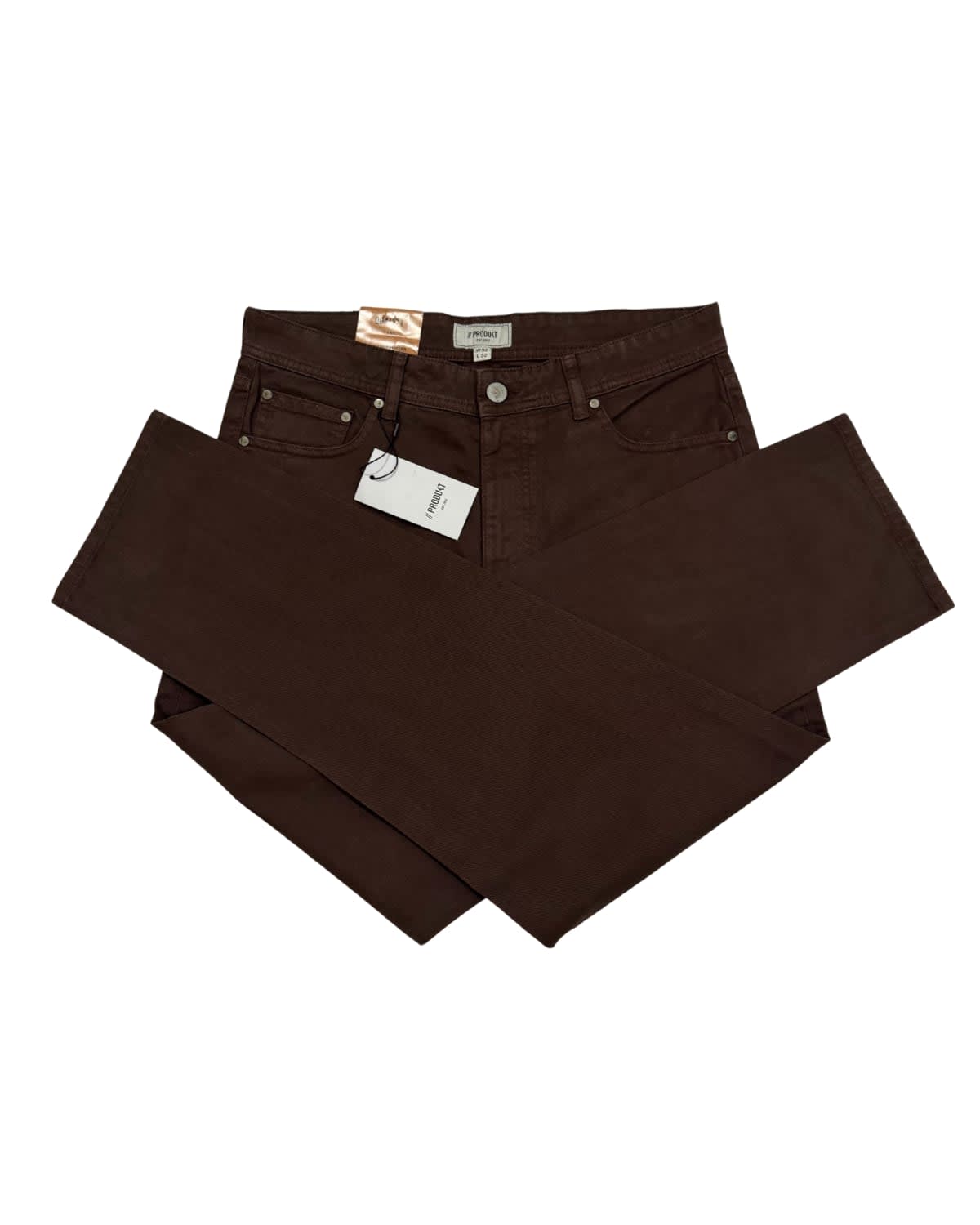 Dark Brown Garment-Dyed Regular Tapered Twill Pant