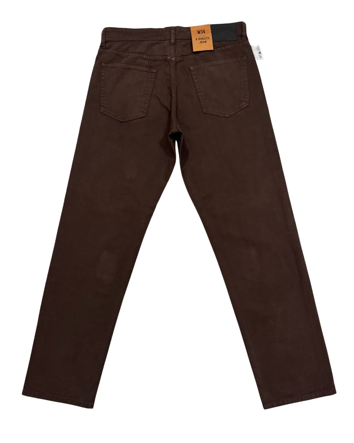 Dark Brown Garment-Dyed Regular Tapered Twill Pant