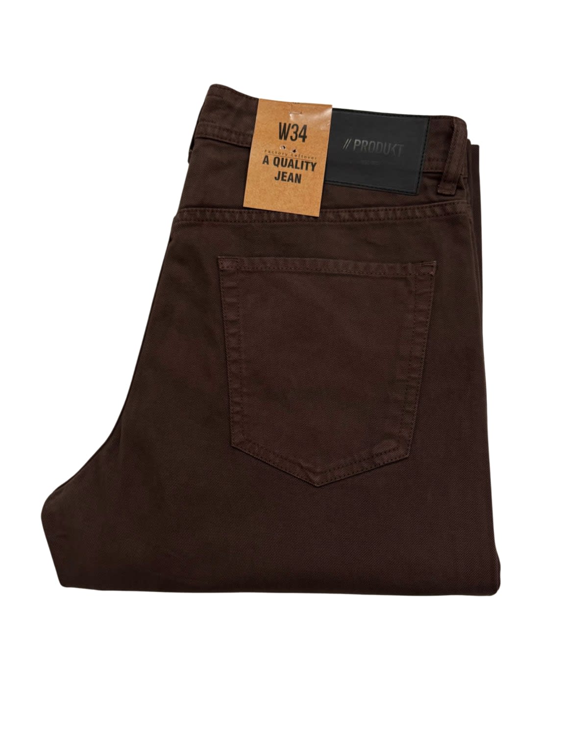 Dark Brown Garment-Dyed Regular Tapered Twill Pant