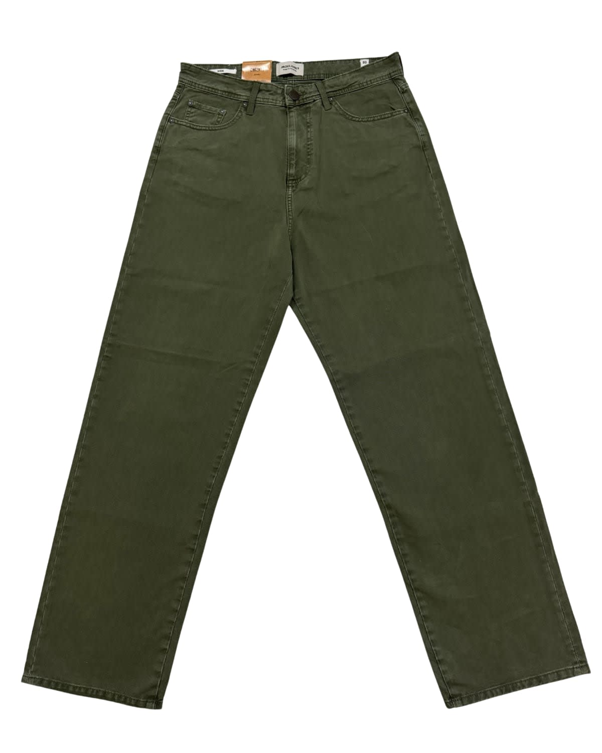 Olive Garment-Dyed Relaxed Straight Pant