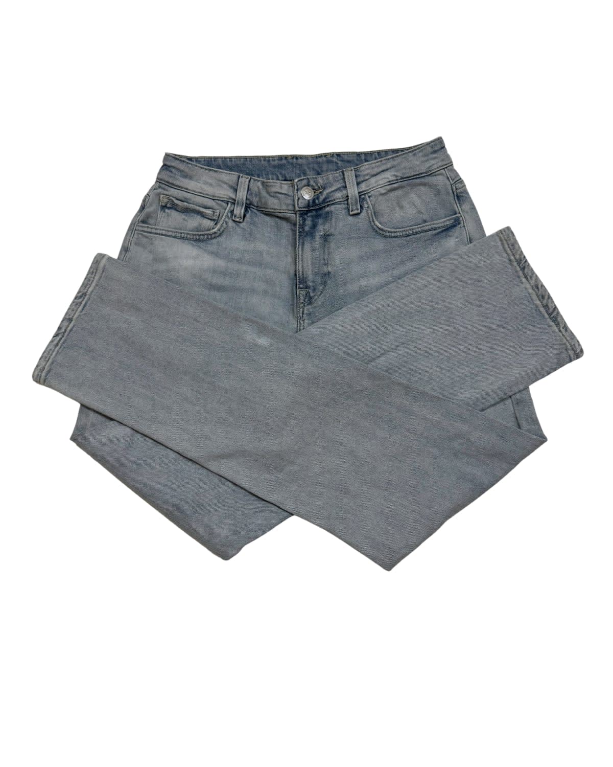 Light Grey Enzyme Wash Slim Straight Jeans