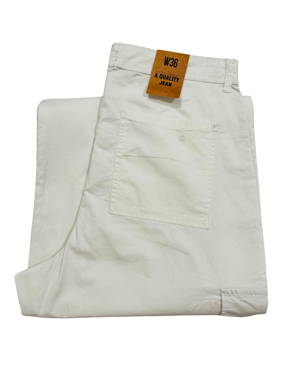 Off White Garment-Dyed Wide Leg Cargo Pant