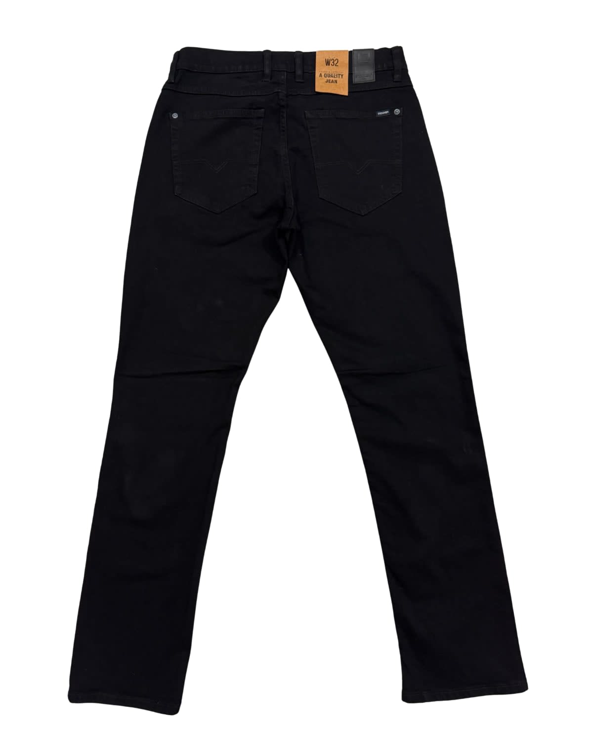 Black Garment-Dyed Slim Straight Jeans