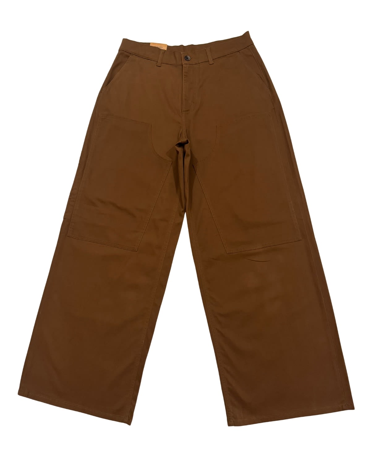 Tobacco Brown Garment-Dyed Wide Leg Utility Pant
