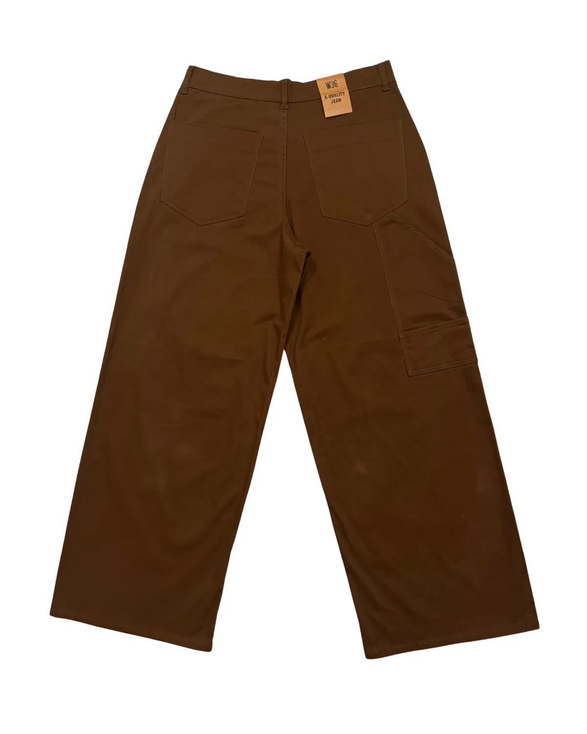Tobacco Brown Garment-Dyed Wide Leg Utility Pant