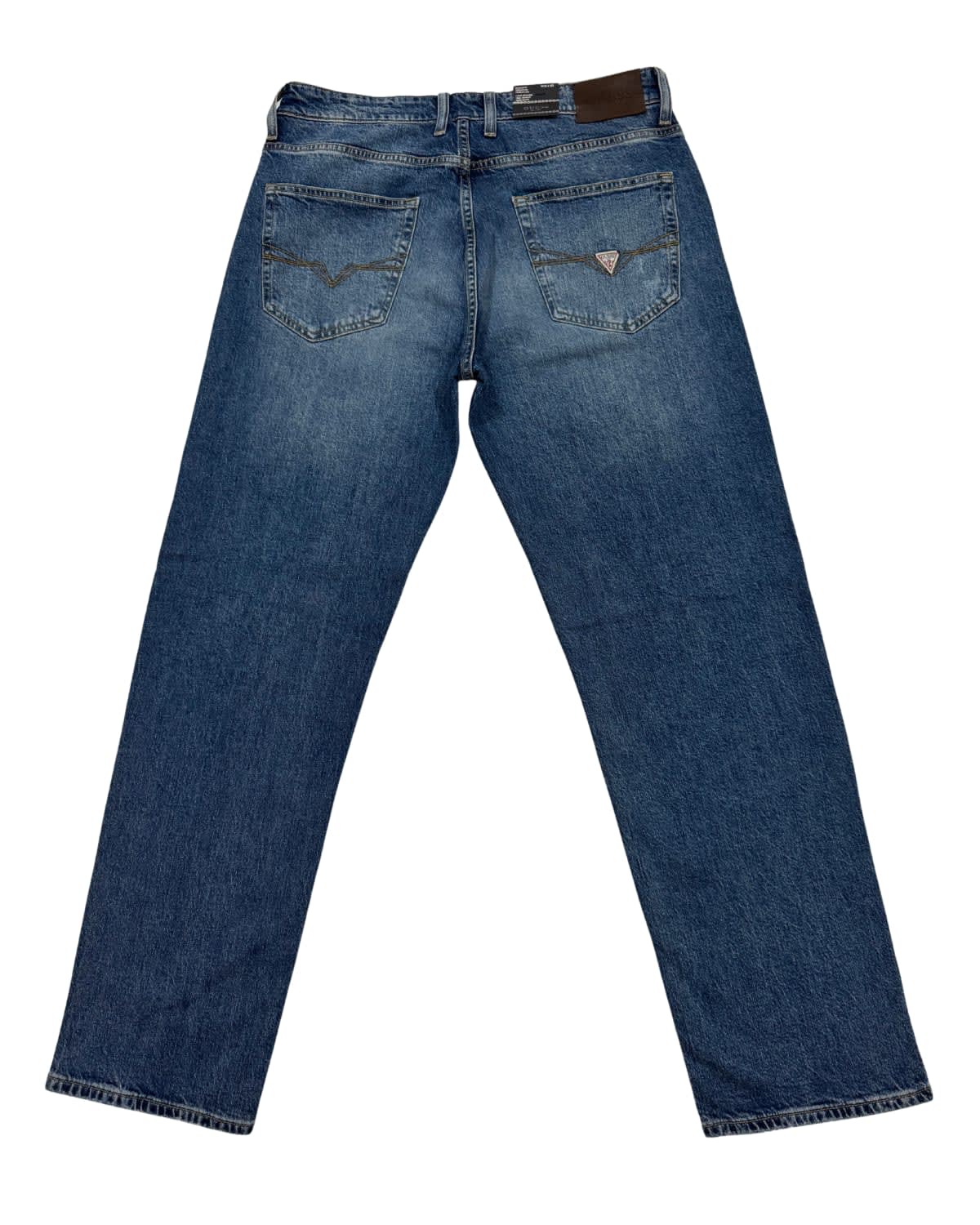Vintage Indigo Enzyme Wash, Hand-Repaired Straight Fit Denim Jeans