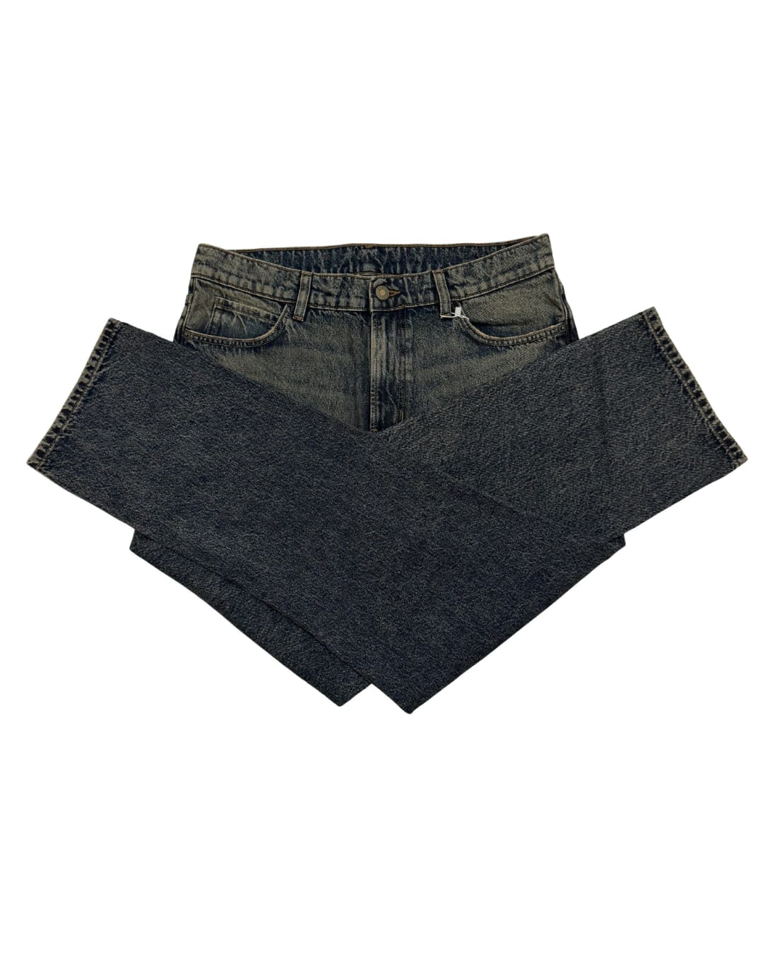 Vintage Blue Distressed Straight Fit Jeans