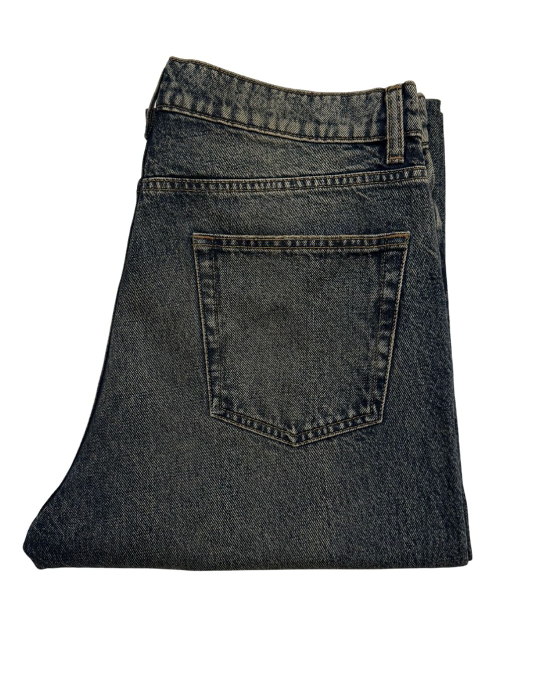 Vintage Blue Distressed Straight Fit Jeans