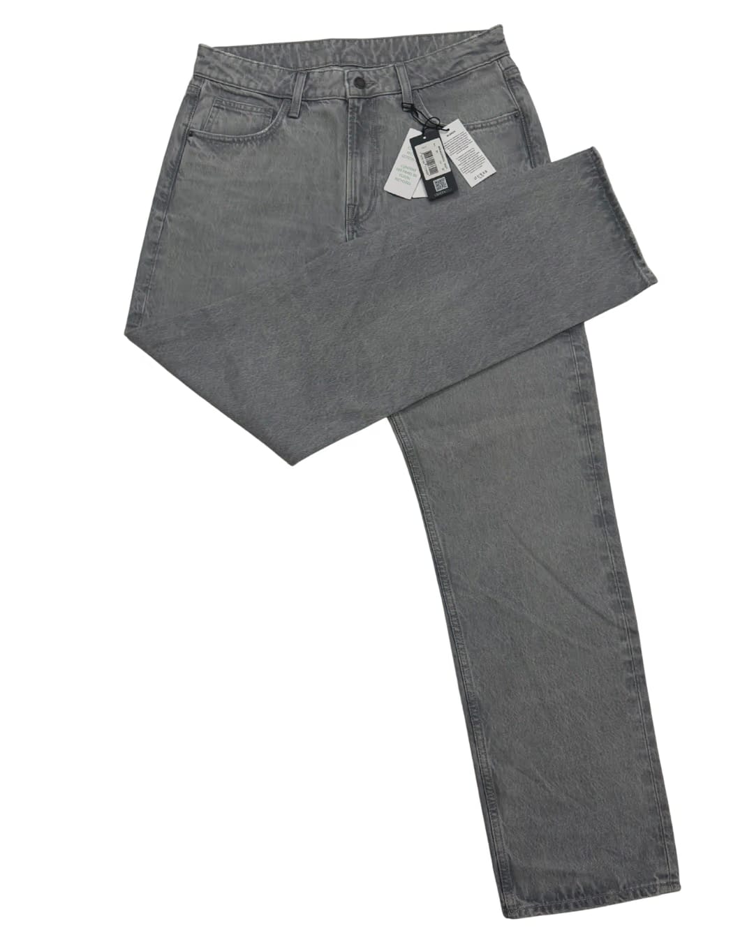 Smoky Black Clean-Cut Straight Jeans