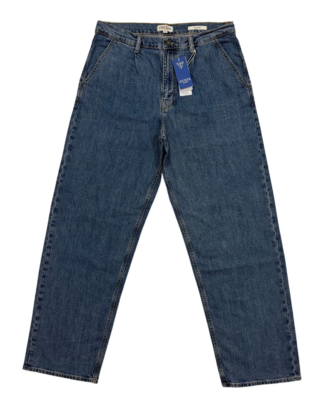 Long-Line Blue Straight Jeans