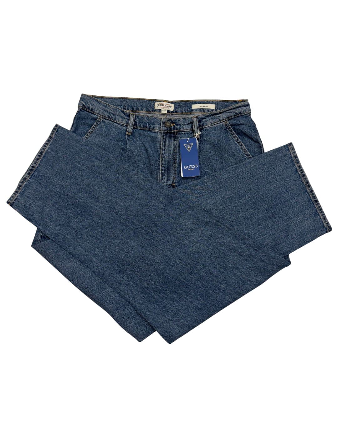 Long-Line Blue Straight Jeans