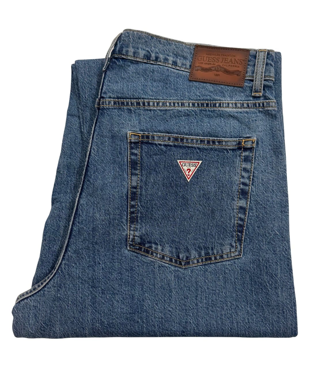 Long-Line Blue Straight Jeans