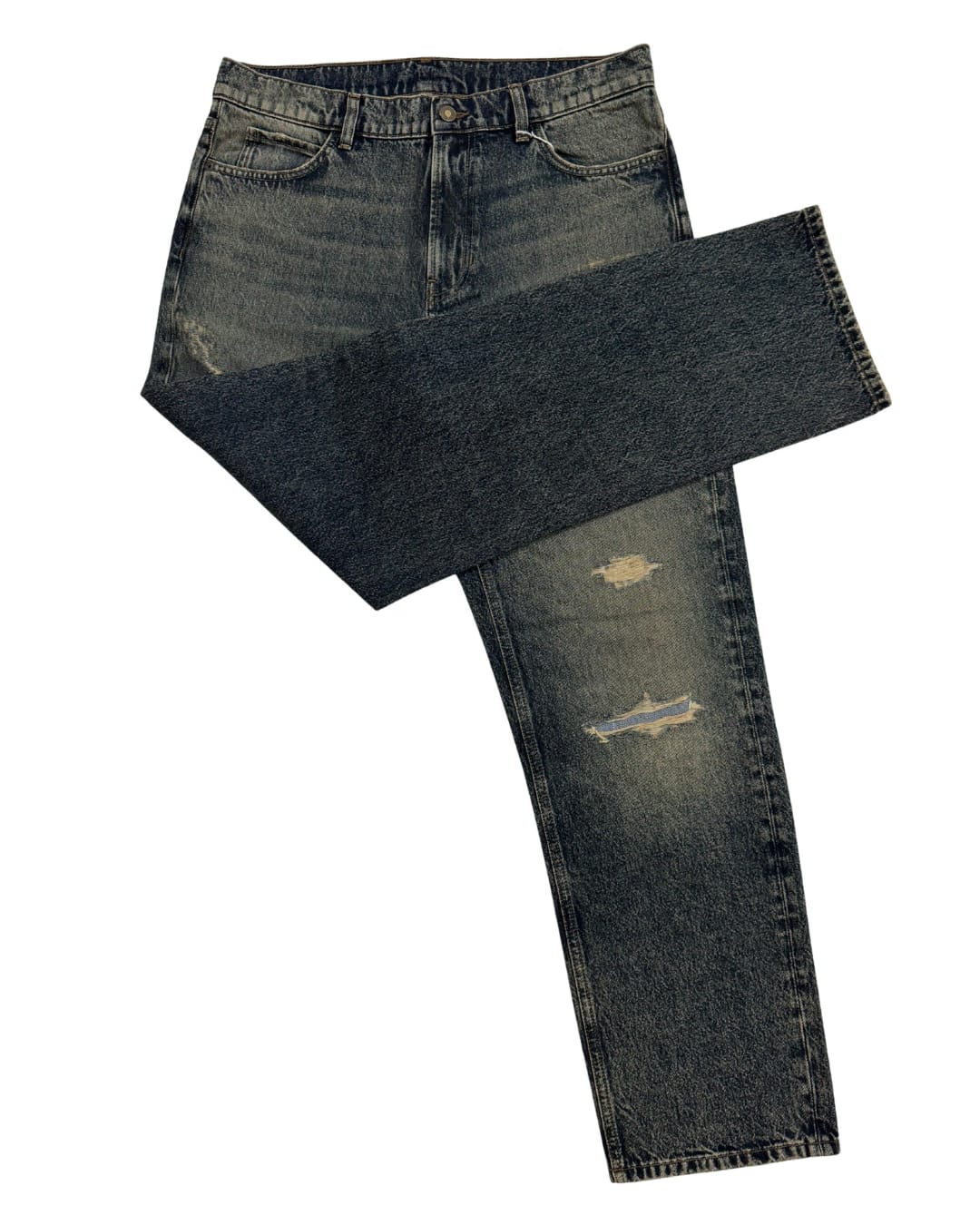 Yellow-Toned Blue Wash Jeans