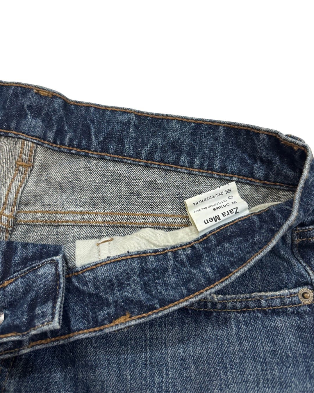 Short-Length Blue Straight Jeans