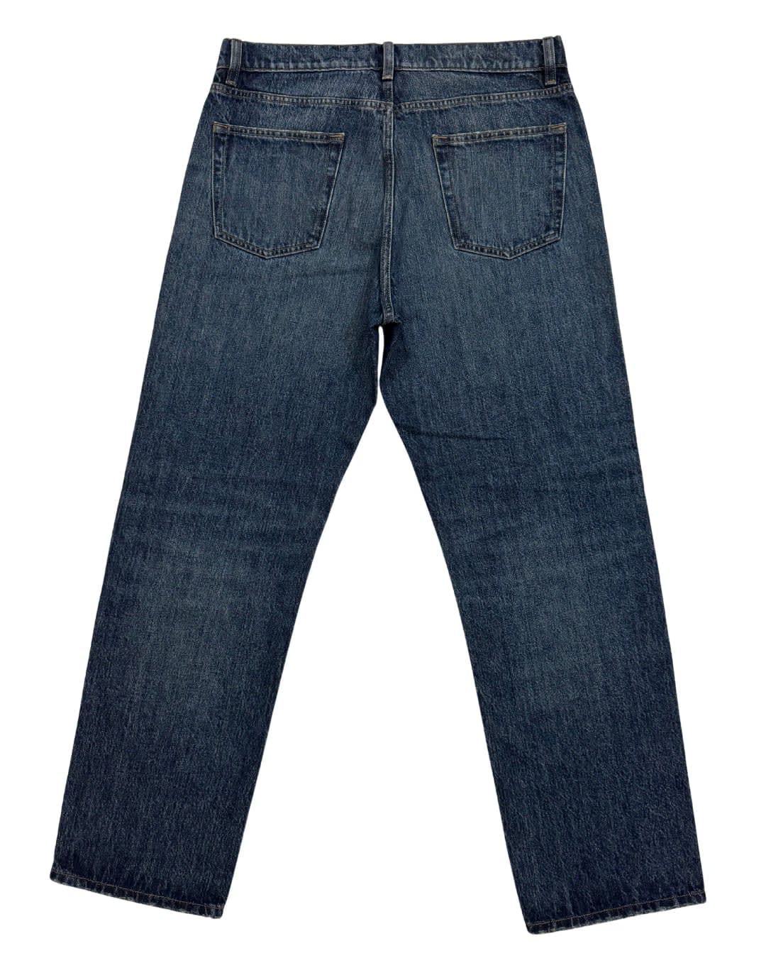 Short-Length Blue Straight Jeans