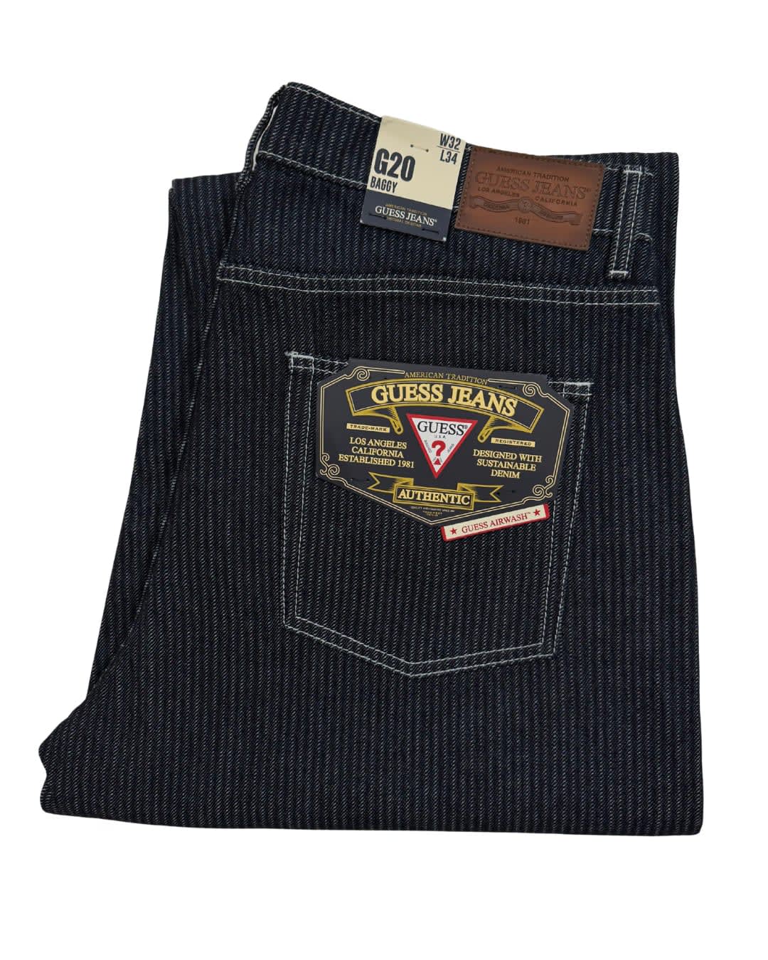 Blue Straight Jeans With a Classic Finish
