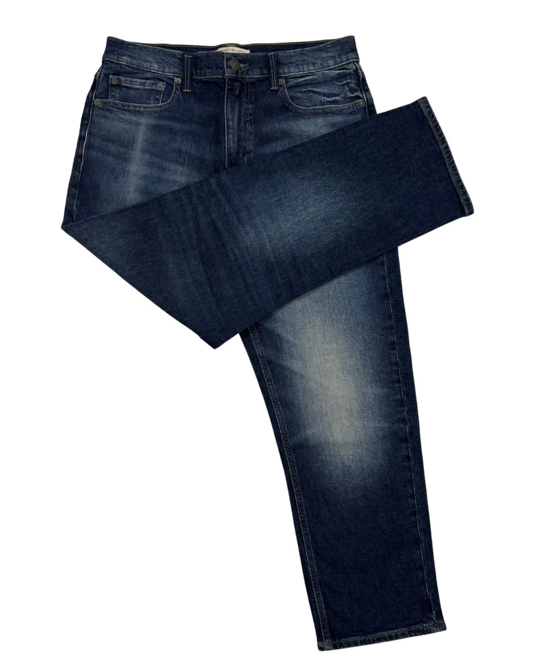 Cropped Blue Straight-Leg Jeans
