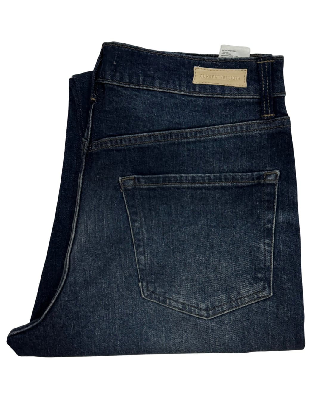 Cropped Blue Straight-Leg Jeans