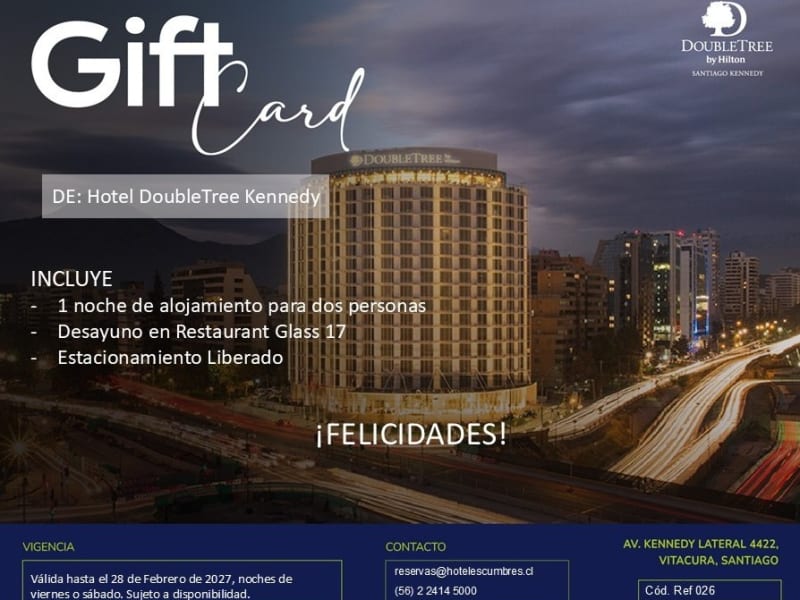 1 noche alojamiento hotel Double Tree Kenedy 1