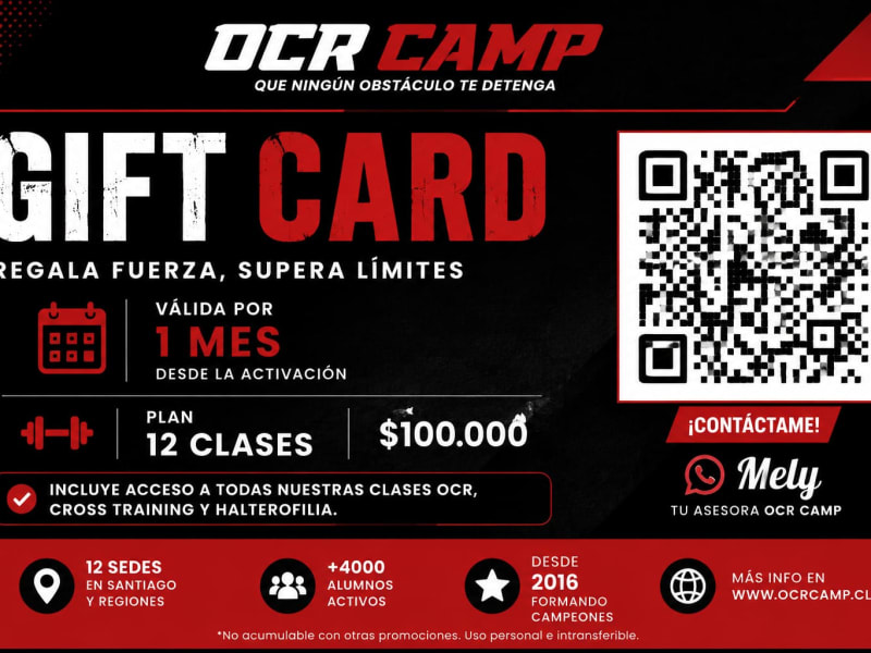 GIF CARD $100.000 OCR CAMP (12 CLASES)