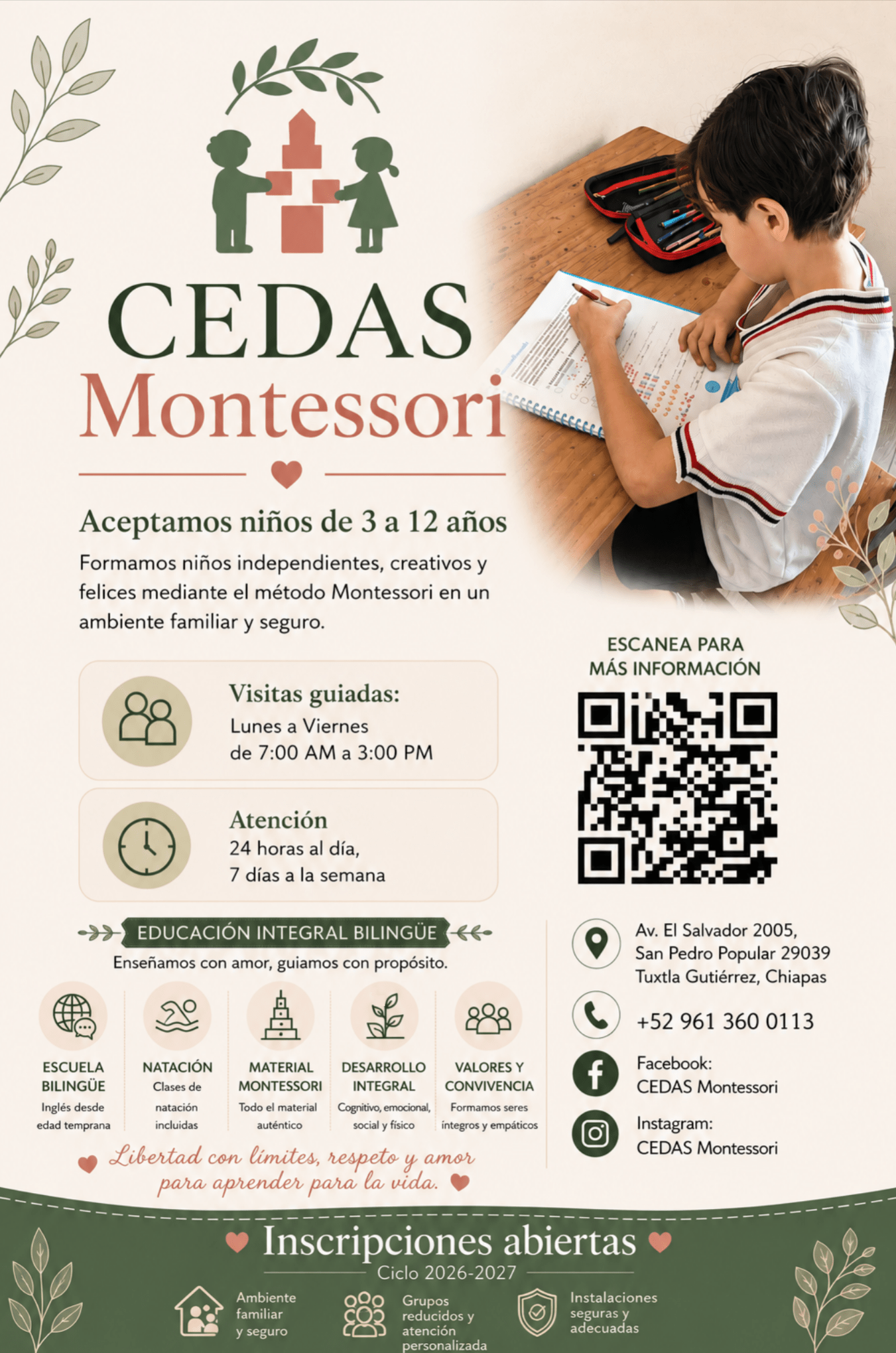 Familias y espacios de aprendizaje en CEDAS Montessori