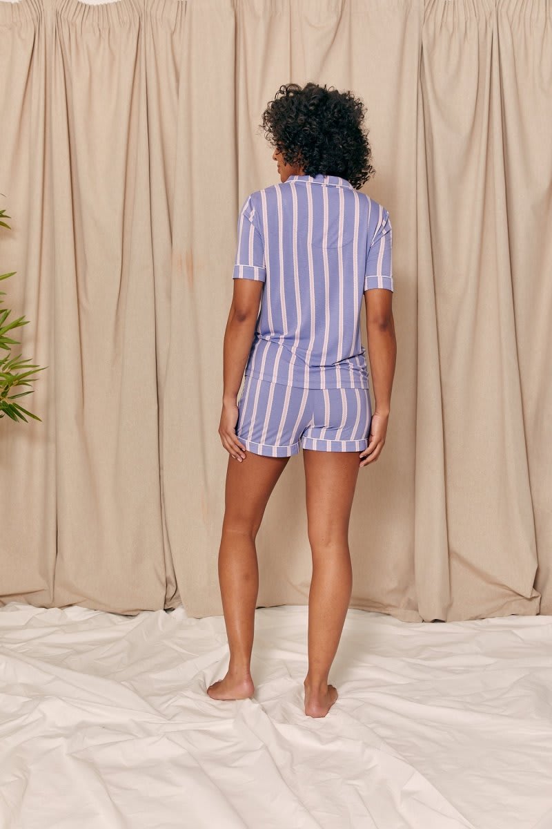 
                  
                    Bamboo Shirt Short Set in Heather StripeNightwear
                  
                