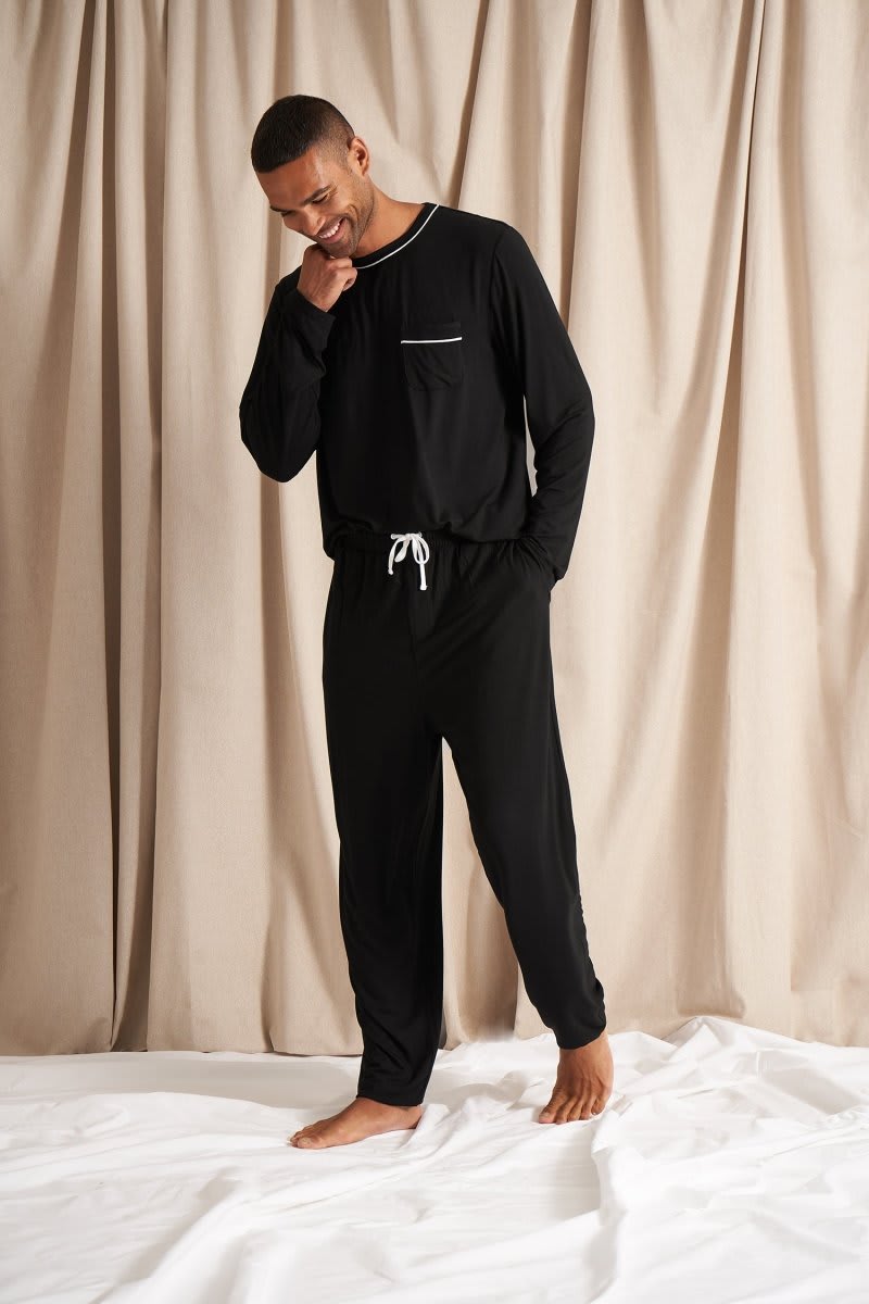 Mister You Bamboo Pyjama Set in BlackNightwear