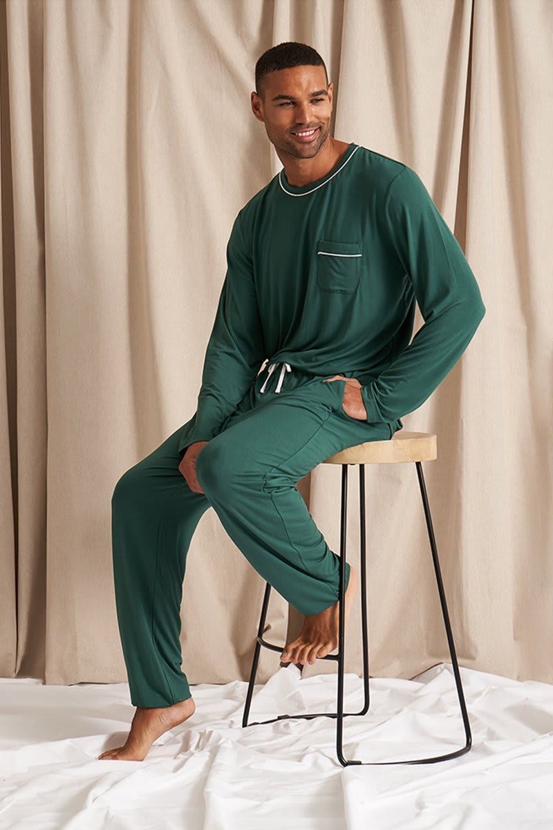 Mister You Bamboo Pyjama Set in GreenNightwear