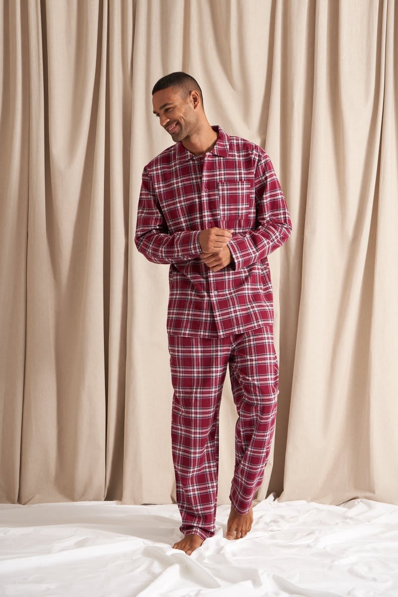 Mister You Plaid Pyjamas in BordeauxNightwear