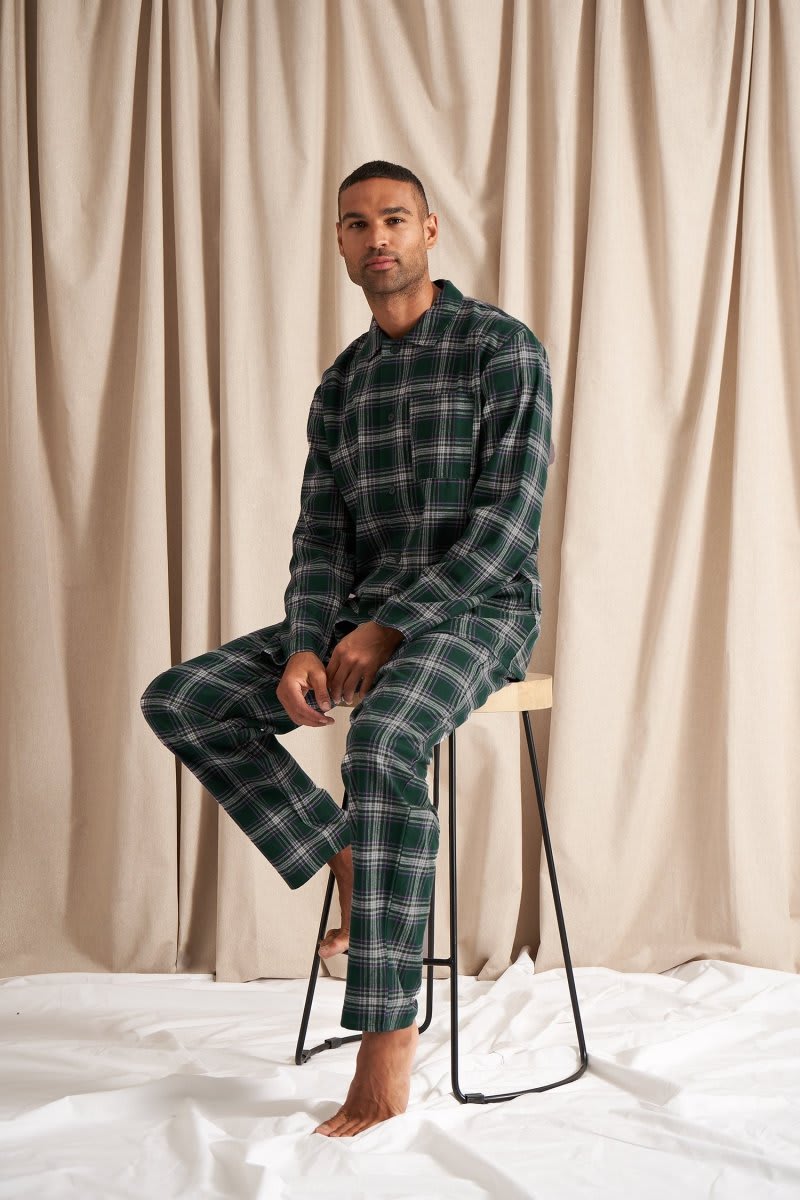 Mister You Plaid Pyjama Set in GreenNightwear